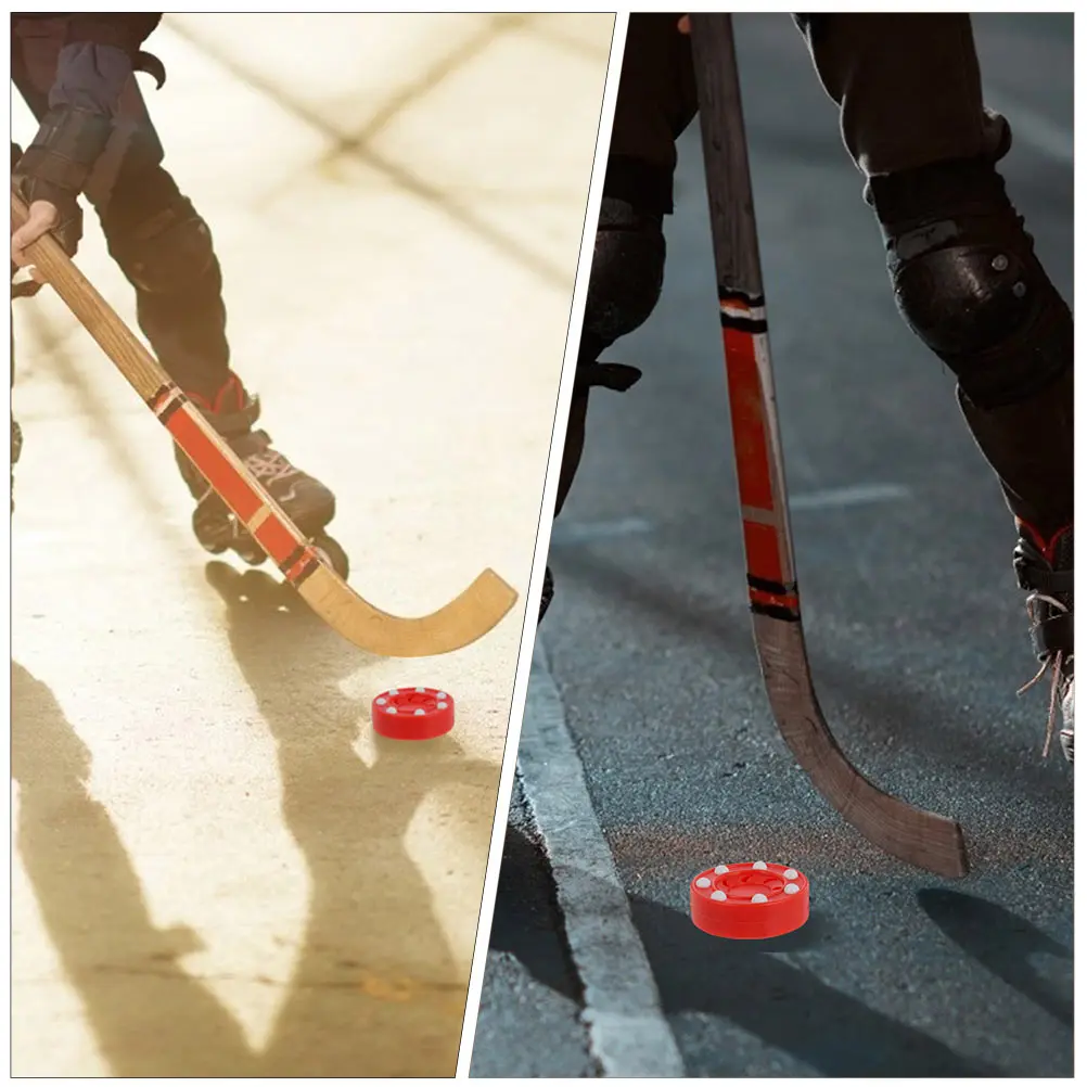 

2pcs Roller Skating Hockey Red Professional Training Game Balls Shockproof Core High Impact Glide Stable Low Friction