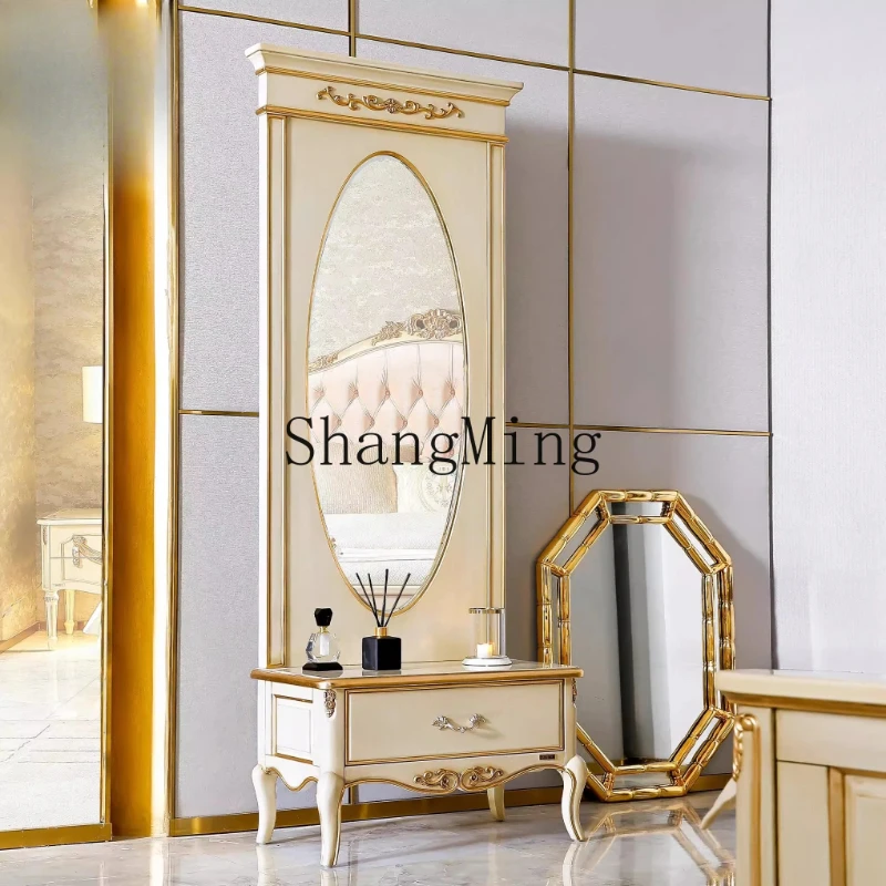 

SM advanced sense master bedroom home full-length mirror living room full-length mirror all solid wood full-length mirror