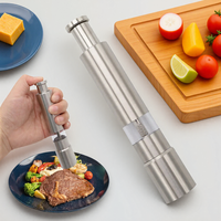 Stainless Steel Manual Salt Pepper Grinder Spice Sauce Seasoning Kitchen Tool Mill Home Kitchen Accessories