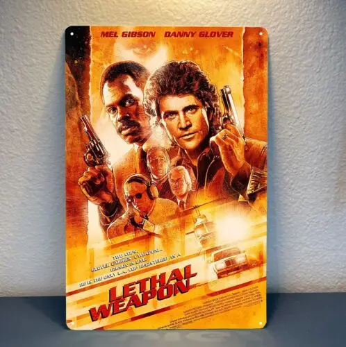 لافتة معدنية لفيلم Mel من Lethal Weapon Mel مقاس 20 × 30 سم - ألومنيوم