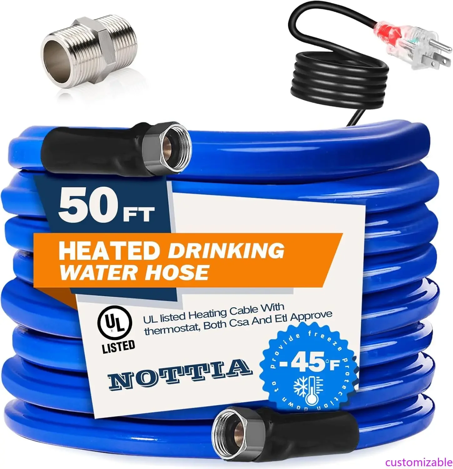 

Heated Water Hose for Antifreeze, Ideal for Drinking and Gardening, Essential Accessory