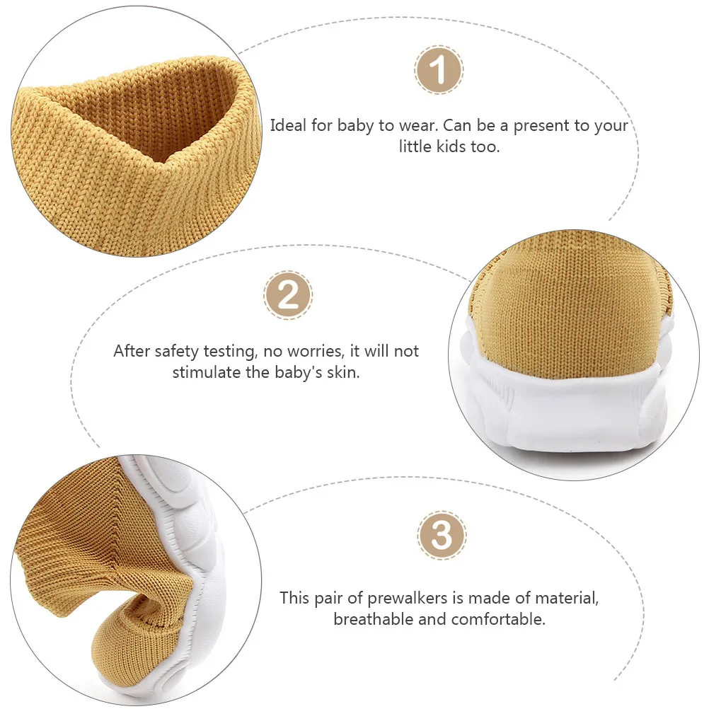 1 زوج المضادة للانزلاق الطفل Prewalker تنفس أحذية مريحة الرضع تصميم فريد لينة وحيد الطفل أحذية مشي الرضع Prewalker #3