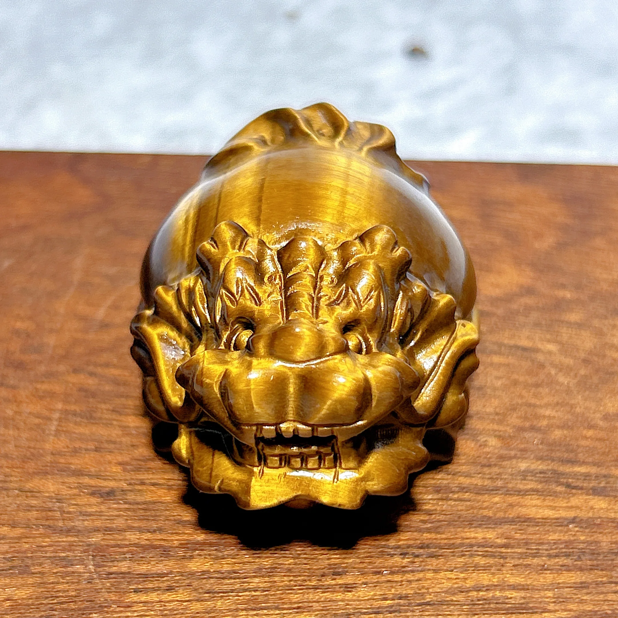 Healing Natural Crystal yellow Tiger Eye Dragon Turtle Carving Gemstones Mineral Energy Ore Home Decorations Room Decor Gift