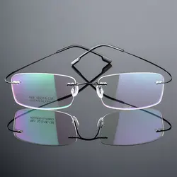 2023 Ultralight Memory Titanium Rimless Reading Glasses Men Women Presbyopic Eyeglasses High-definition Eyewear +1.0 to +3.5