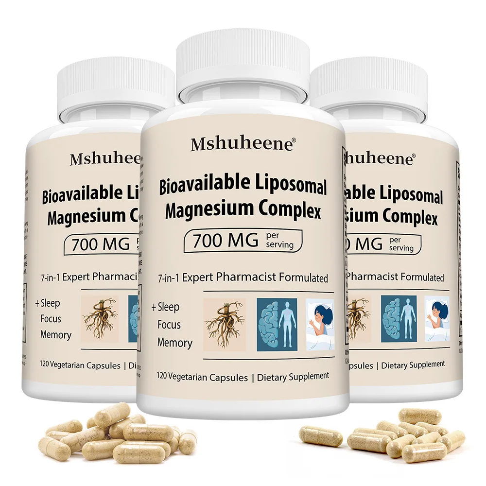 Liposomal Magnesium L-Threonate Capsules, Supports Brain, Bone, Heart, Muscle, Daily Nutritional Wellness, Promotes Sleep