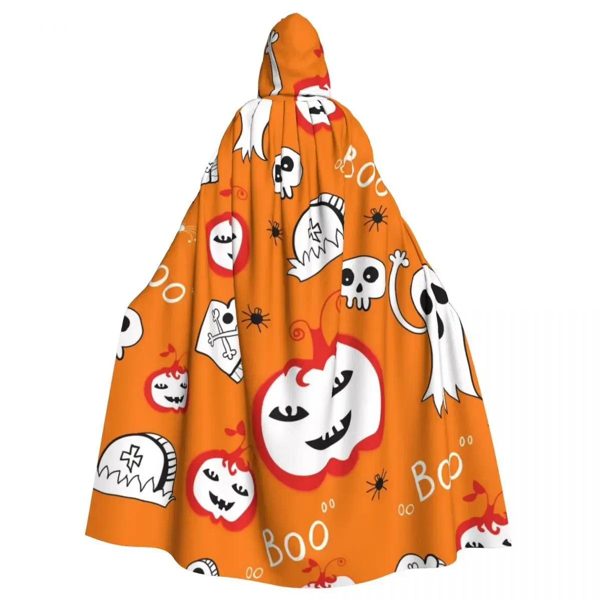 

Hallowen Ghost Pumpkin Pattern Hooded Cosplay Costume Halloween Adult Long Party Cape keep warm Water Resistant