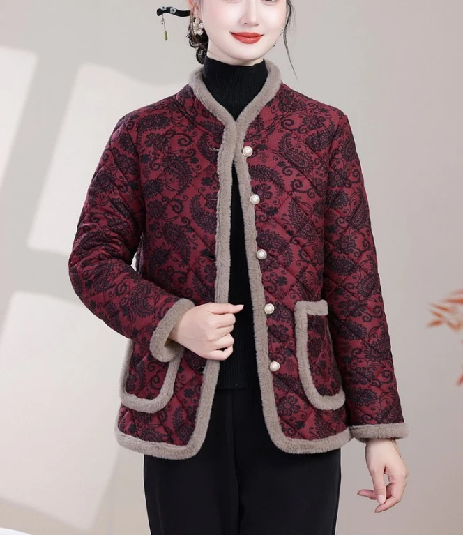 Nueva chaqueta de algodón de invierno para mamá, gran oferta, temporada, recién llegado, abrigo de ajuste informal con forro polar grueso para mujer