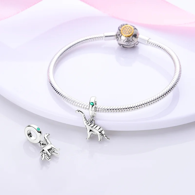 925 Sterling Silver Zodiac Animal Auspicious Charms Pendant Fit Original Pandora Bracelet Charm Bead Necklace Diy Female Jewelry