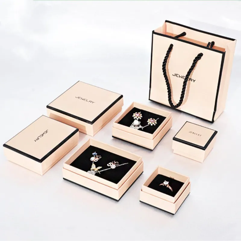 

Black White Jewelry Box Bracelet Necklace Ring Earring Boxes Wedding Gifts Packaging Case Container Organizer Accessories