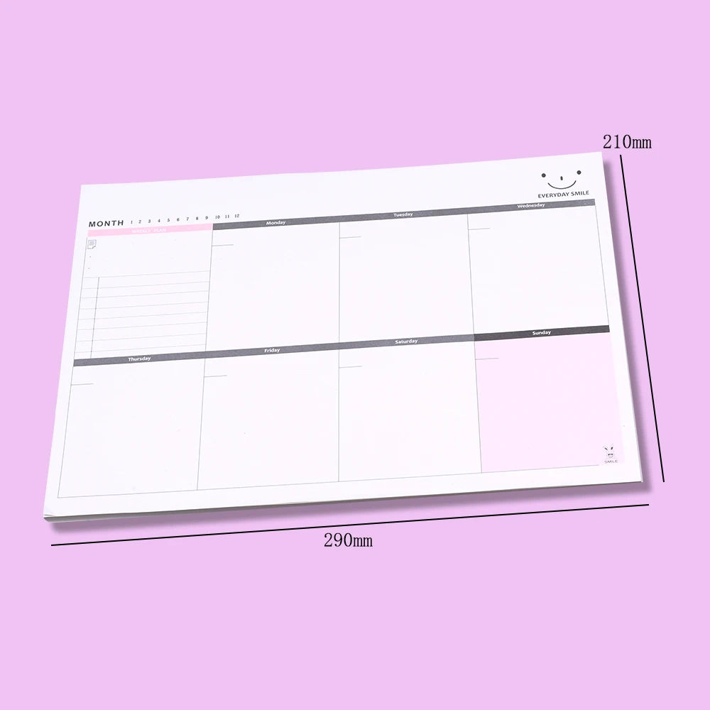 Japanese A4 Monthly Planners Week Time Memo Pad Budget Agenda Checklist To Do Journal Notepad Stationery Day Work Plan Note Book