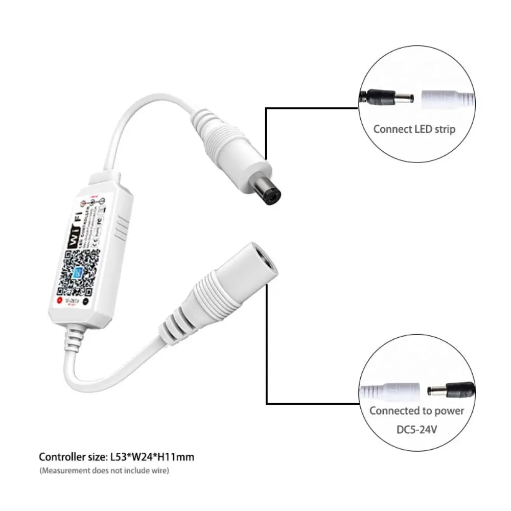 Controller per strisce luminose a LED monocolore Smart Voice Control Controller WiFi Mini DC5-28V LED Dimmer