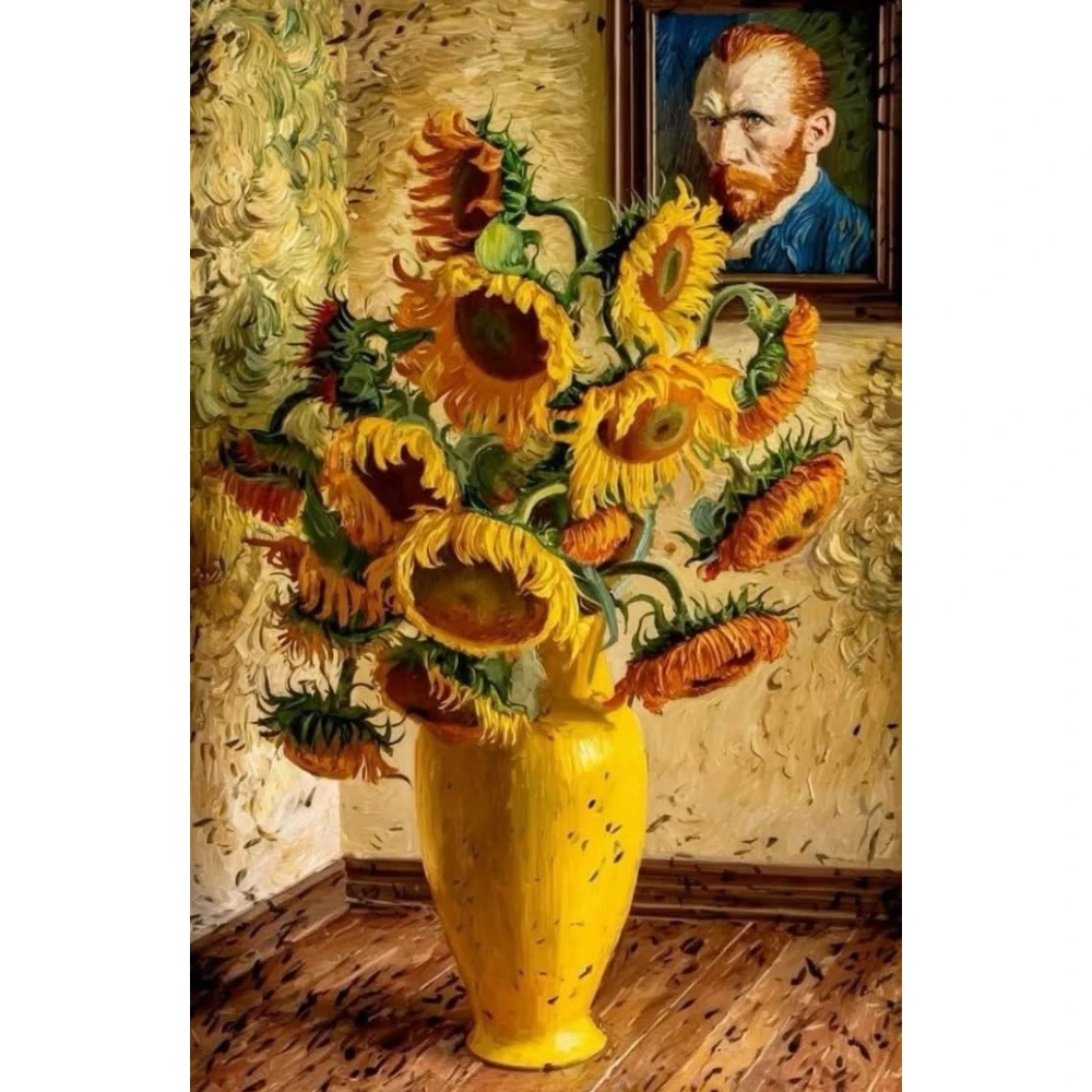 

Van Gogh and Sunflowers 500/1000/1200/2000 PCS Jigsaw Puzzles DIY Family Activity Relaxing Game for Living Room Home Decor Gift