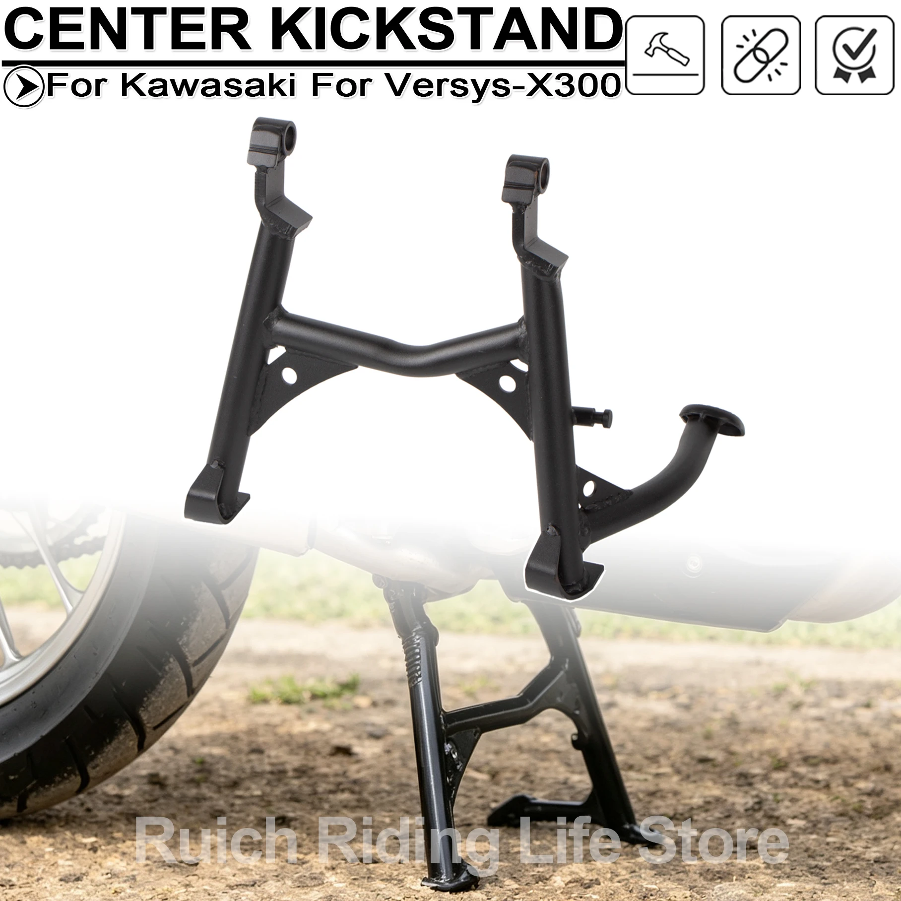 Heavy Duty Center Kickstand Foot Bracket Motorcycle Center Stand For Kawasaki For Versys-X300 X-300 x300 2017-2025 Repair Parts