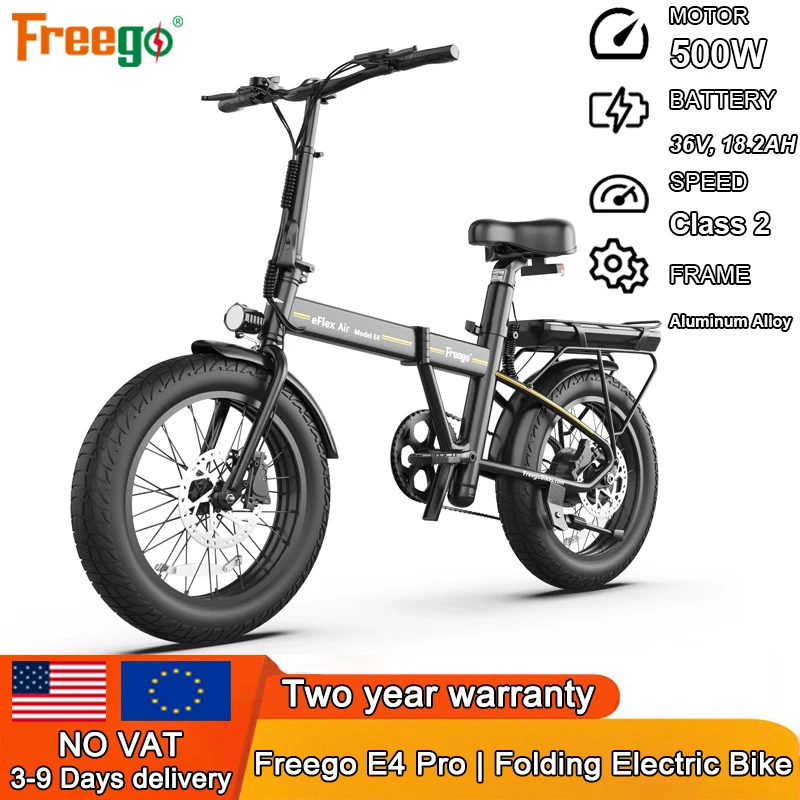 

Freego E-Bike E4 Pro 800W 36V 18.2AH Electric Bike Adult Fat Tire Folding Electric Bicycle City Commuter Ebike Urban E Bikes