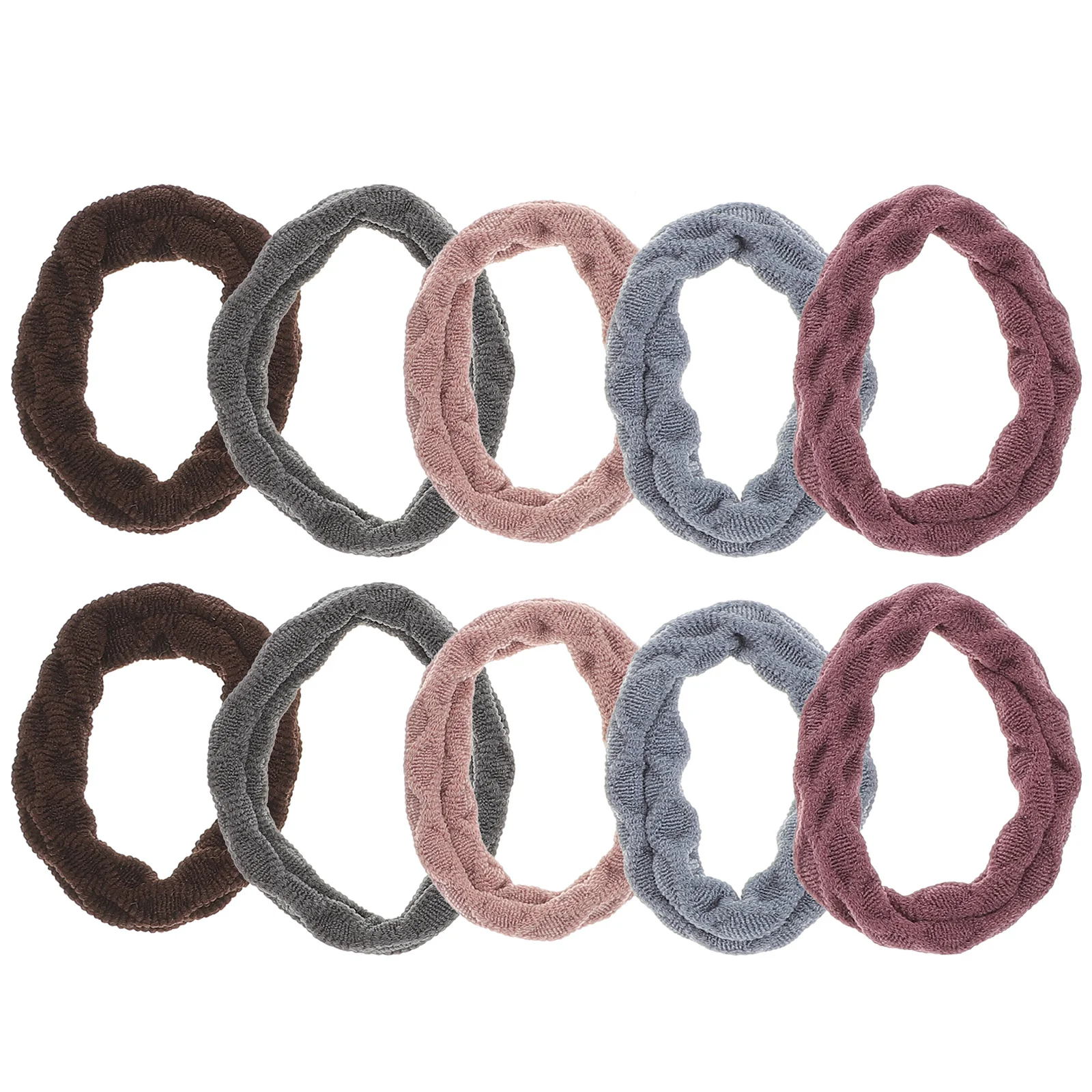 10pcs Donut Ponytail Holder For Women Stretch Ring Sports Hair Tie Sports Hair Accessories Multicolor Elastic