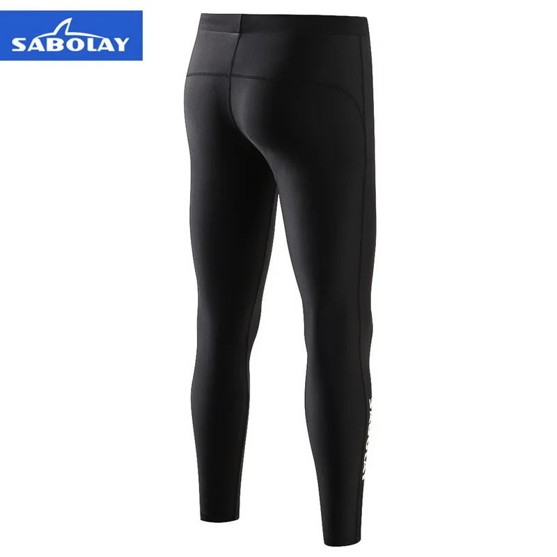 SABOLAY Men Lycra Surf Diving Sun High Elastic Tight Long Pants Rashguards Swimsuit Sunscreen Swimming Rash Guard Long Pants