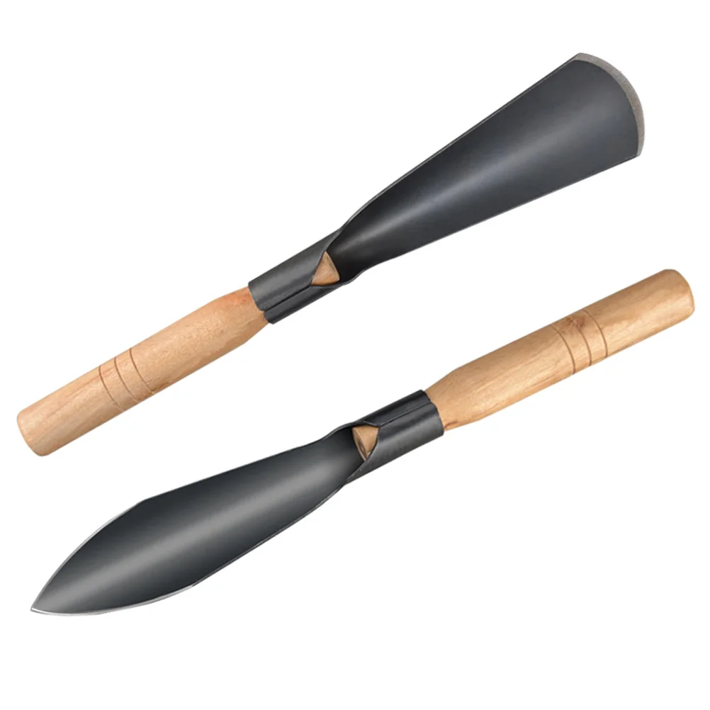 

2 pcs Garden Shovels Lightweight Wooden Handle Spades Digging Weeding Transplanting Tools Smooth Surface Gardening Supplies