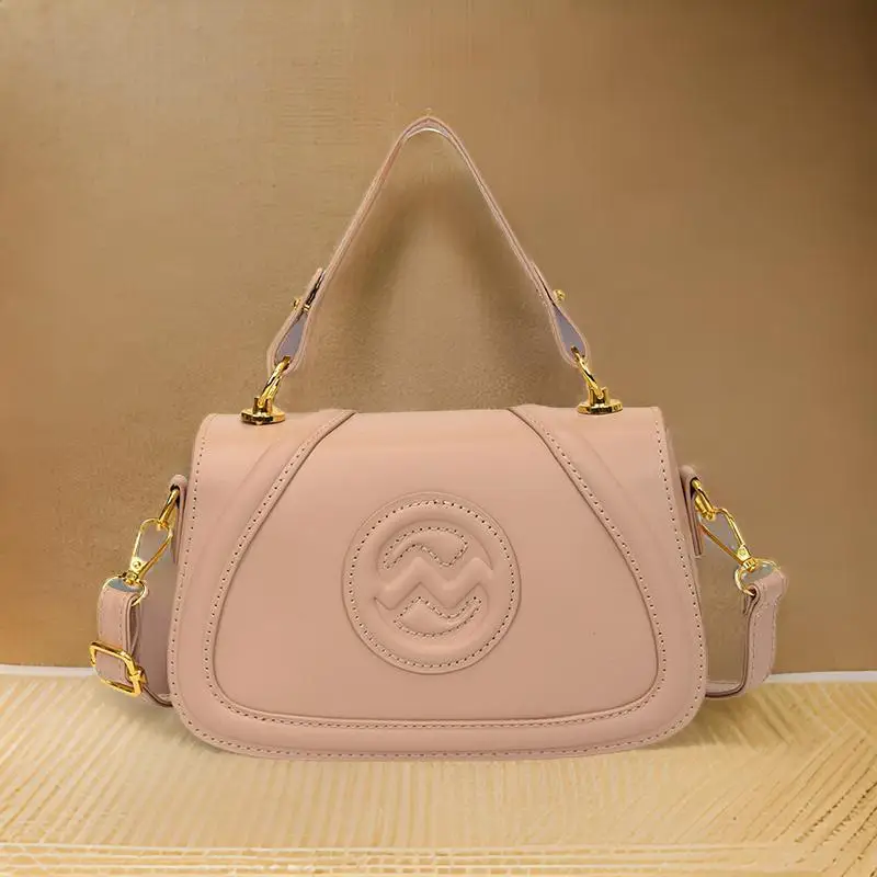 

Luxury Minimalist Leather Crossbody Bag - Trendy Vintage Handbag With Letter Logo, Elegant Commuter Tote For Modern Women