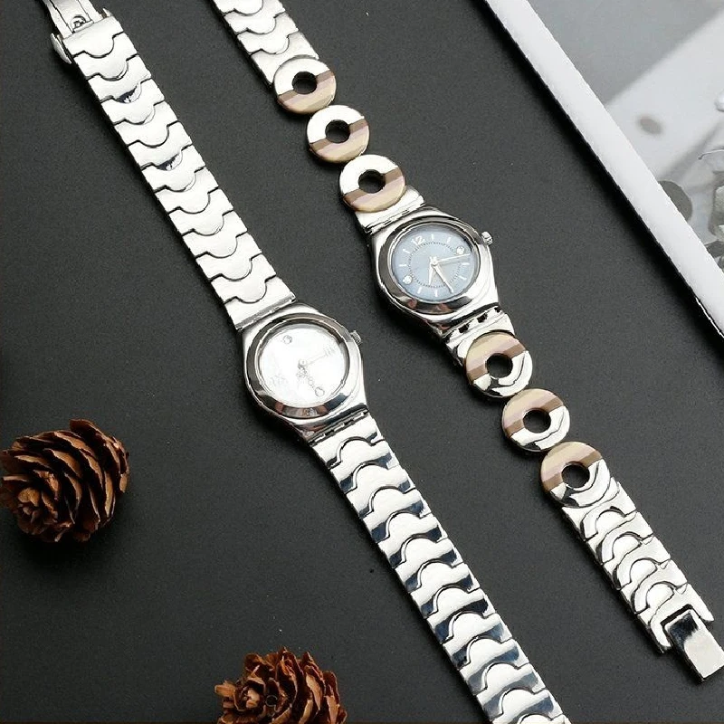 12mm Stainless Steel Strap for Swatch Irony Metal Women\'s Watch Chain YSS213G YSS288G YSS222G LK356G Ladies Bracelet Watchband