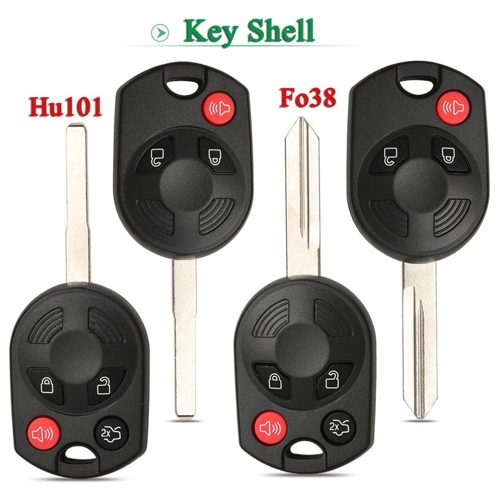 

jingyuqin 3/4 Buttons CarRemote Key Shell Case For Ford Mercury Edge Escape Expedition Flex Fusion Mustang Taurus Fob Hu101 Fo38