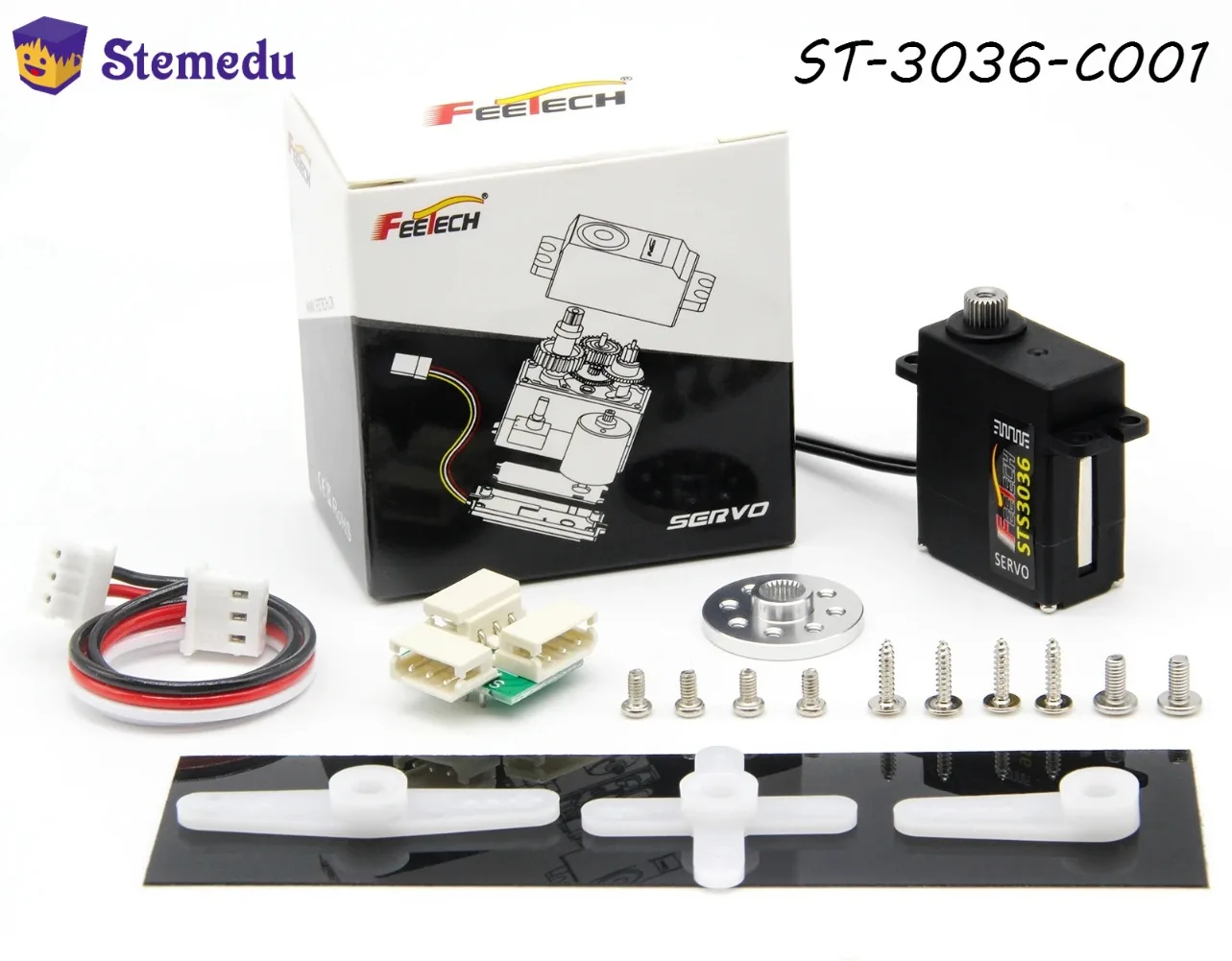 

Feetech ST-3036-C001 6В 4.5кг.см 0.09с/60 ° Магнитный сервопривод с кодировкой 360 градусов, одноосный, с последовательной TTL-шиной для моделей радиоуправляемых роботов