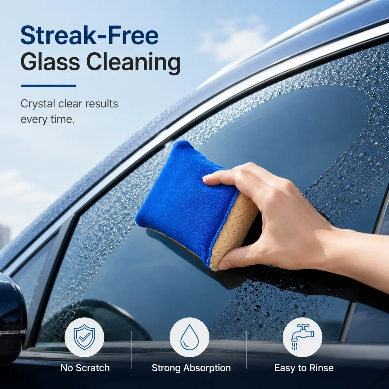 Thickened Double-Sided Car Wash Sponge, Scratch-Free Magic Cleaning Block for Auto Glass and Paint, High-Absorbency