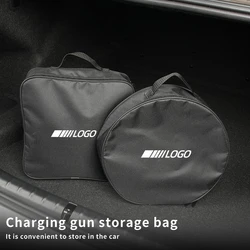 Car EV Chargeing Cable Organizer Bag Travel Storage Box For Mercedes Benz AMG W220 W221 W222 W217 W230 W204 W205 W203 W246 W245