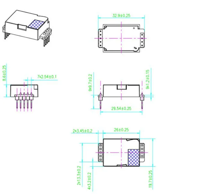 UART Output Carbon Dioxide Detection Infrared NDIR Principle Carbon Dioxide CO2 Sensor Module