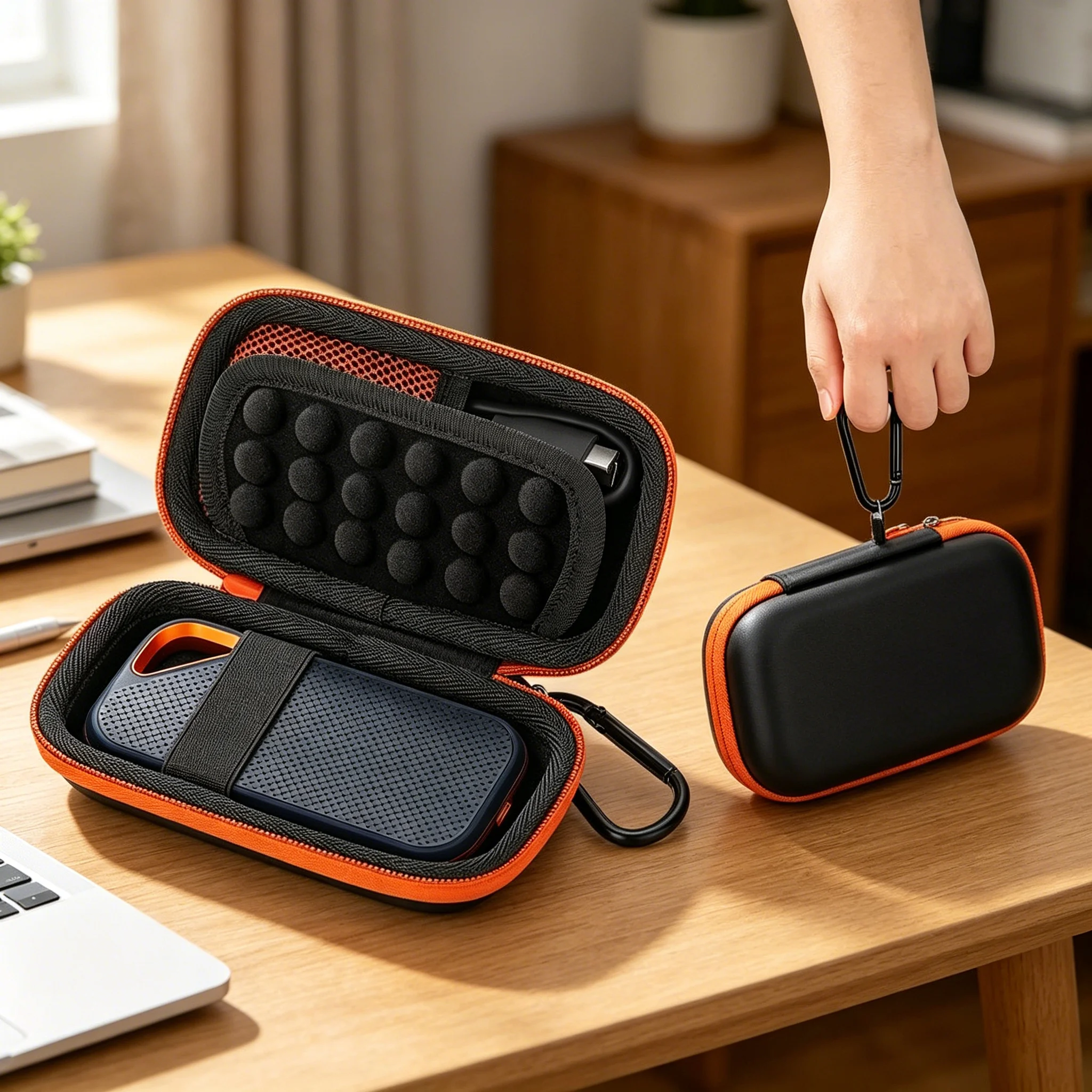 Hard Protective Case for SanDisk Extreme Pro / Extreme Portable SSD 1TB 2TB, Universal Waterproof Travel Storage Bag for MP3 MP4