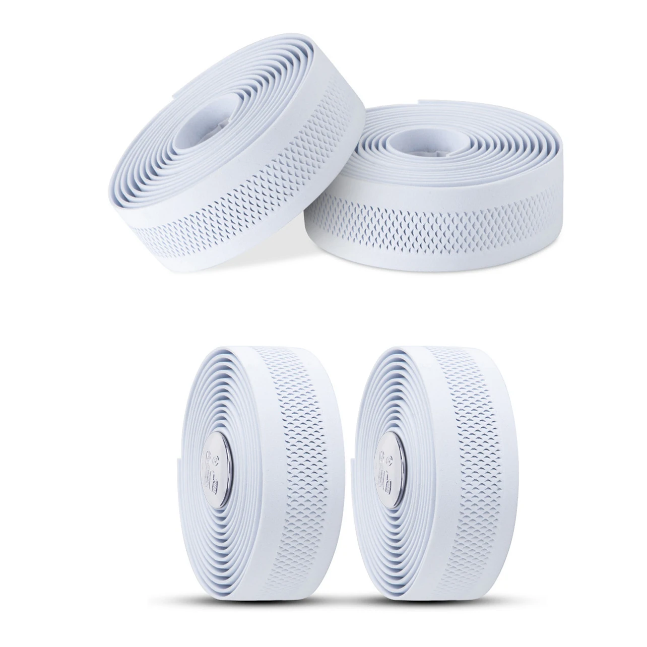 Road Cycling Handlebar Tapes  Hollow Bike Handlebar Tape PU+EVA Bicycle Anti-slip Shockproof Bar Wraps Fixing Straps White/Black