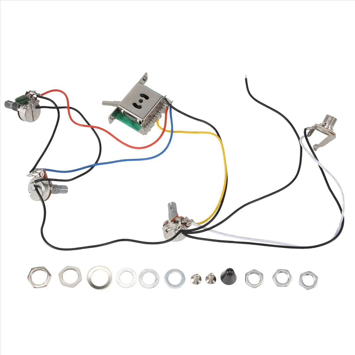 【BABY】Pots For Strat Guitar PreWired 1 Volume 2 Tone Control 5 Way Switch 3-500K Pot