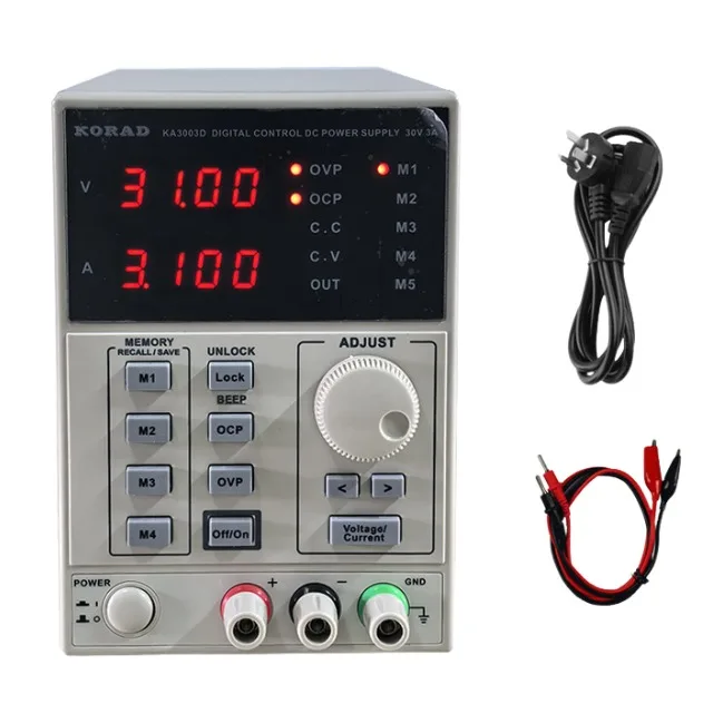 KORAD Alimentation CC industrielle KA3003D, CV/CC automatique, conception compacte, test QC