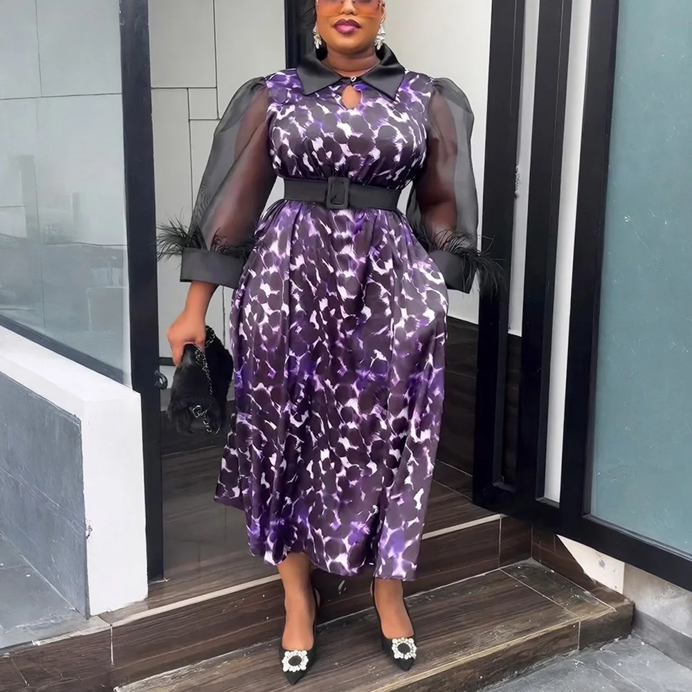 

Elegant African Dresses for Woman 2025 New Fashion Print Africa Dashiki Ankara Turkey Ladies Wedding Party Outfits Robes Clothes