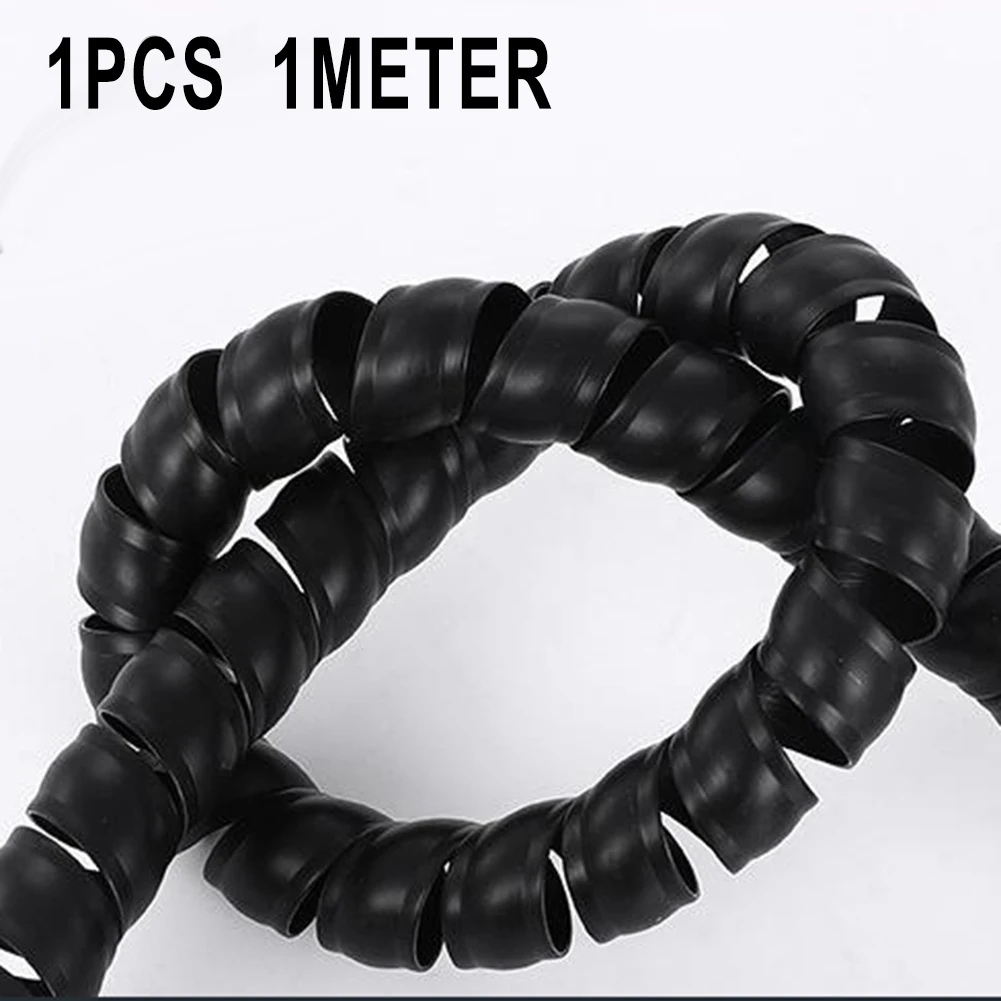 Black Hydraulic Hose Guard / Cable Protection / Spiral Wrap - 1m ID 8-12mm Winding Hose Cable Wire Winding Pipe Spiral Wrapping