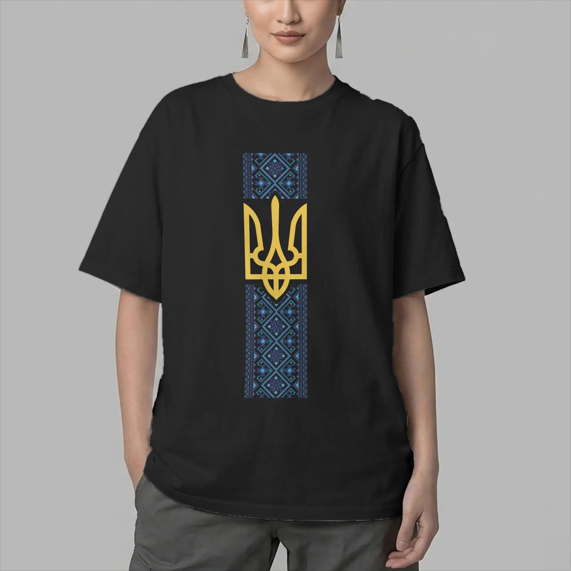 Ukraine Emblem Ukrainian Flag Men's T Shirt  Funny Tee Shirt Short Sleeve Crew Neck T-Shirt Cotton Birthday Gift Tops