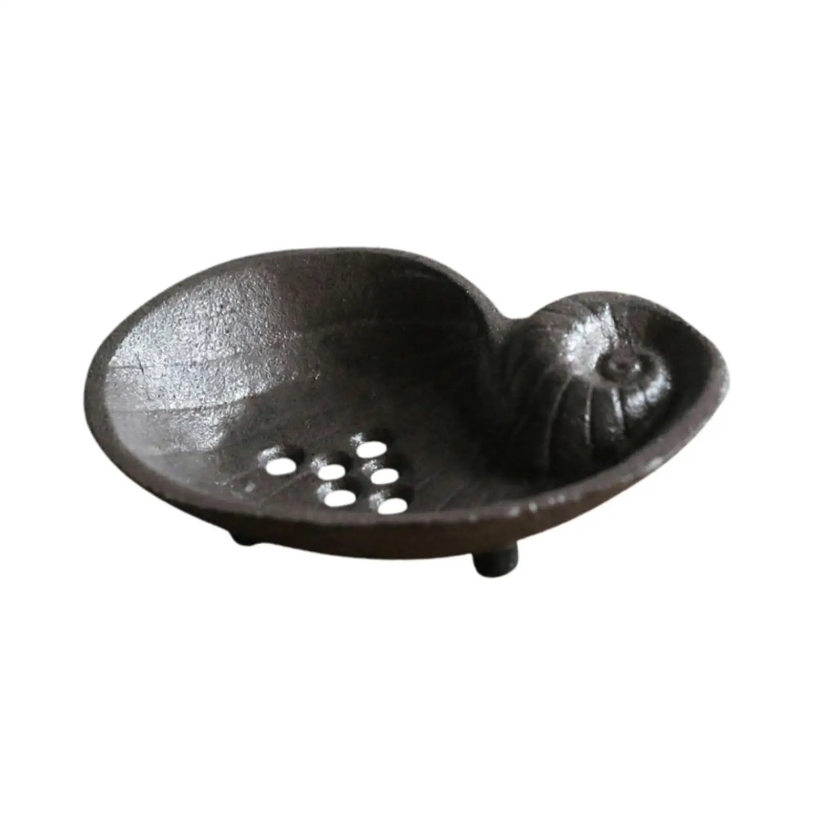 Bathtub Soap Dish, Drainable Soap Holder, Heavy Duty Antique Cast Iron Decorative Sponge Tray for Shower