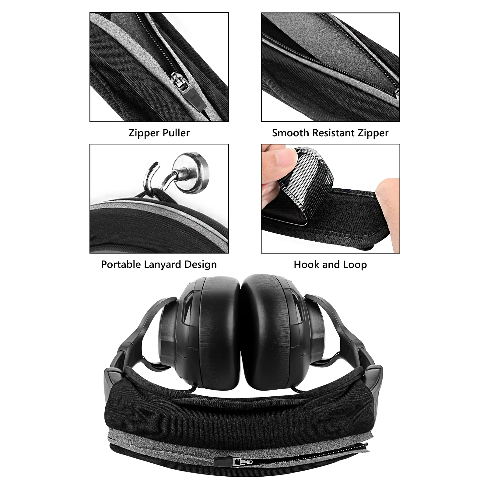 Geekria Large Hook and Loop Headband Cover + Headband Pat Set, Compatible with Corsair, JBL, Razer Headsets (Velour)