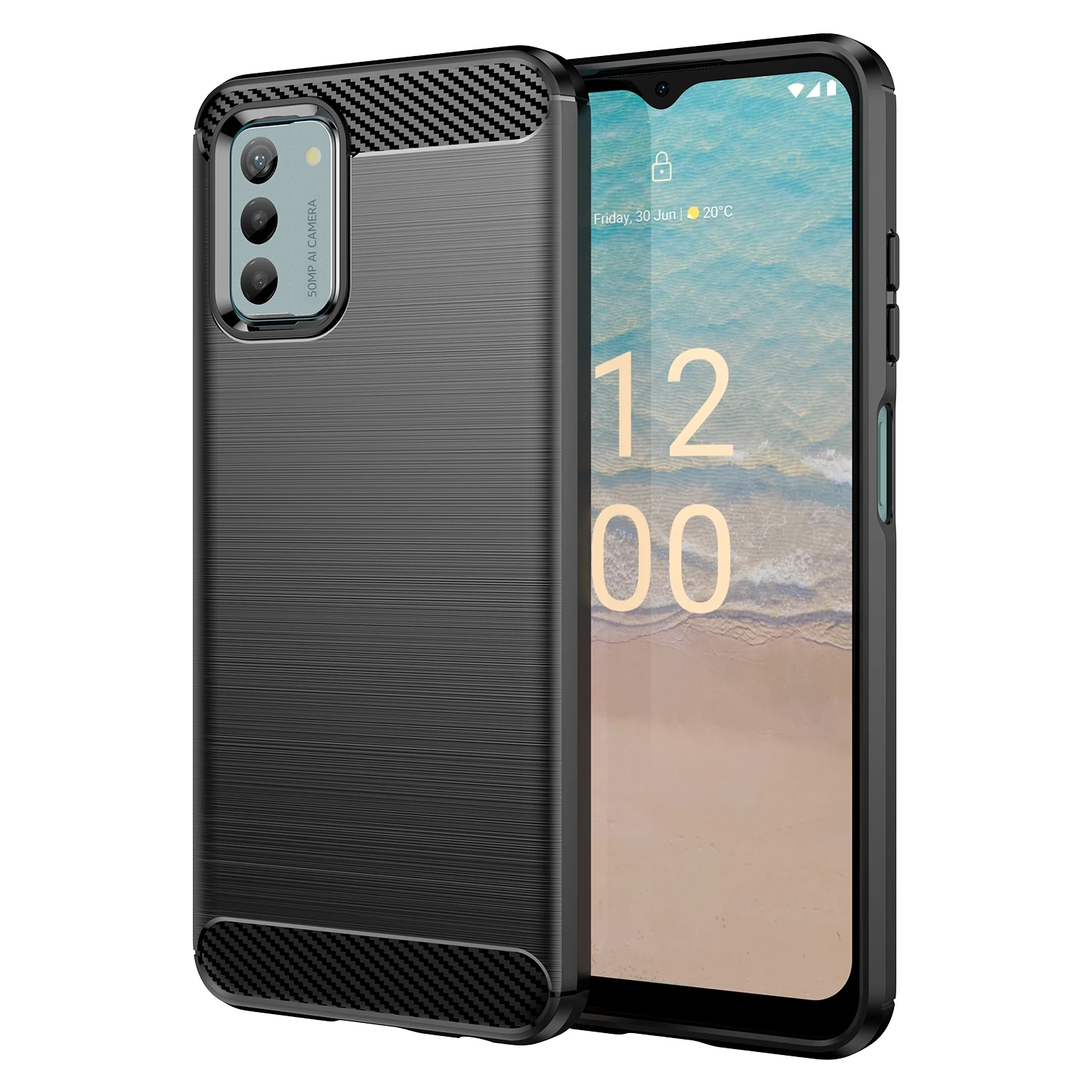 Funda de fibra de carbono de lujo para Nokia G22 G42 G310 G60 G400 G50, funda de teléfono con textura cepillada para nokia g11 g21 g10 g20