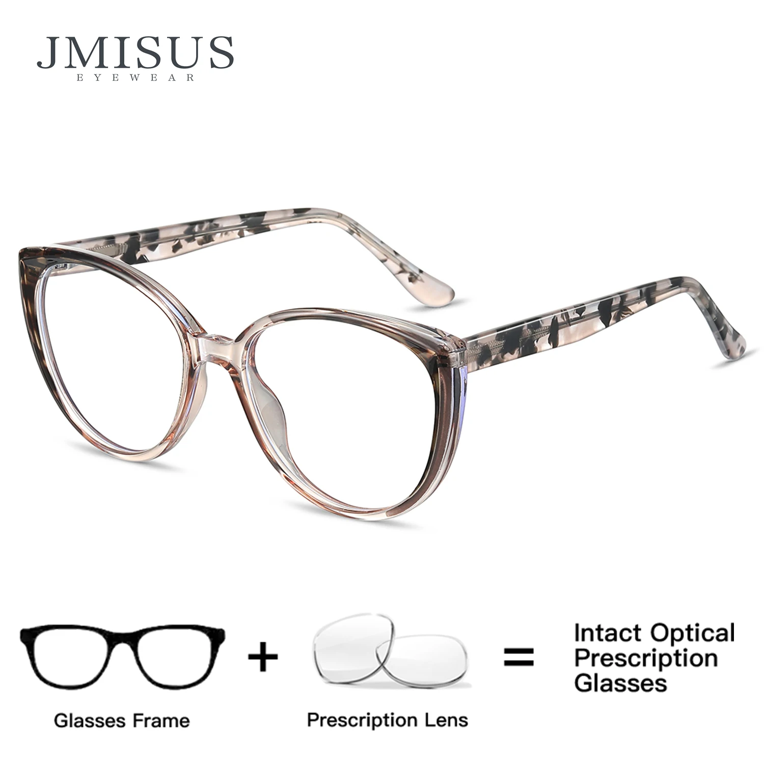 

JMISUS Retro Round Prescription Glasses Handmade Acetate Fashion Myopia/Progressive Eyewear Oval Optical Eyeglasses For Women