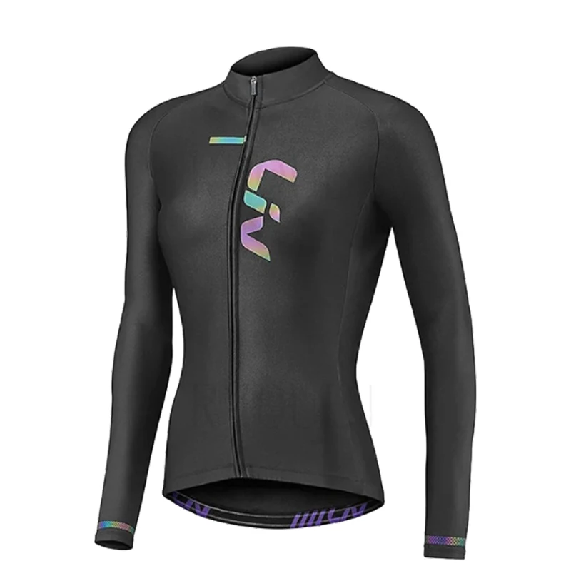 LIV Women\'s Cycling Jersey Sets Long Sleeve Sun protection jersey Thin Bicycle Race Clothing Quick Dry Maillot Bike Sportswear