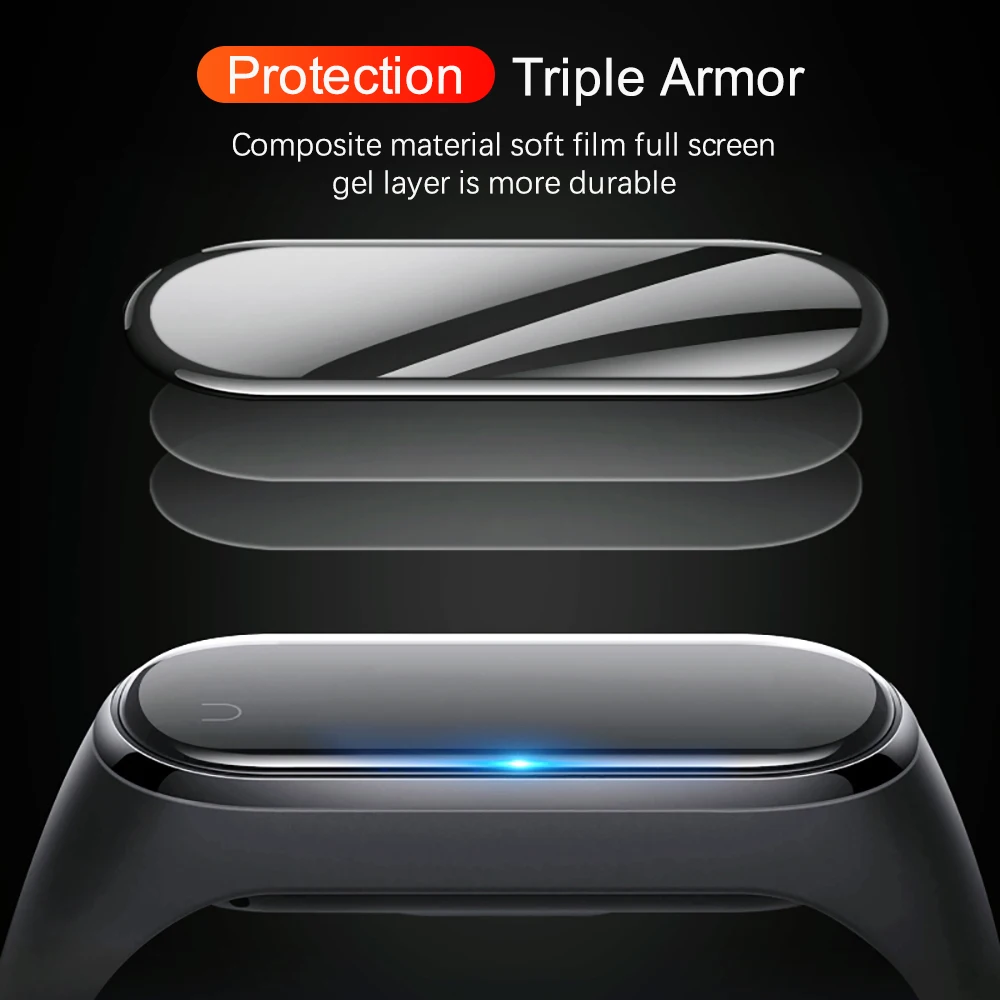 3pcs 3D Tempered Film For For Xiaomi Mi Band 8 Soft Glass Protective Film For iWatch series Band8 Xiami band 8 mi band 8 Cover