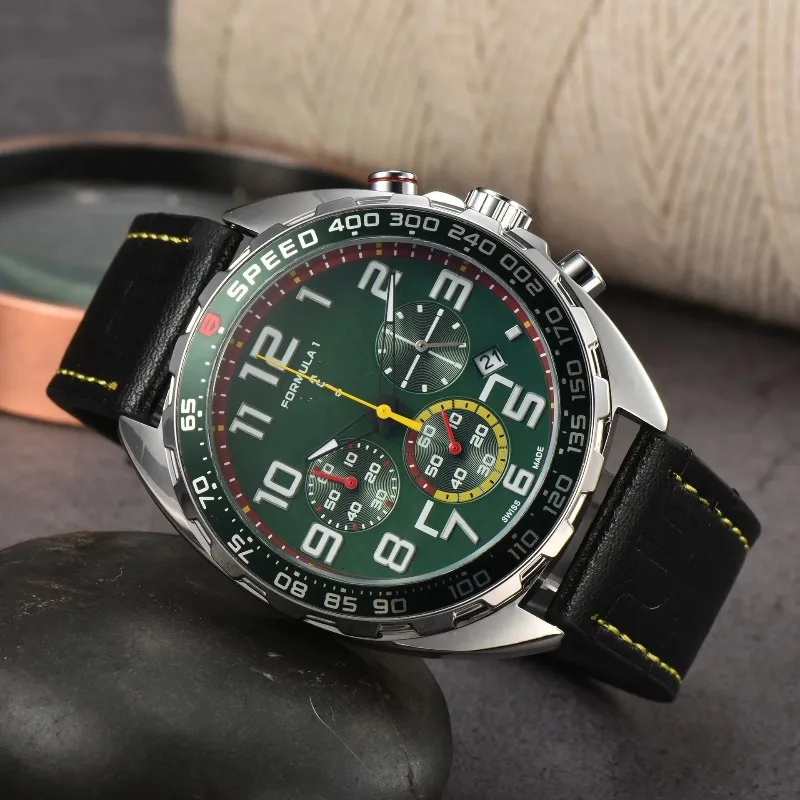 2025 relógio cronógrafo de luxo masculino cristal de safira 100m à prova dwaterproof água movimento de quartzo de aço inoxidável seis mãos multi-função