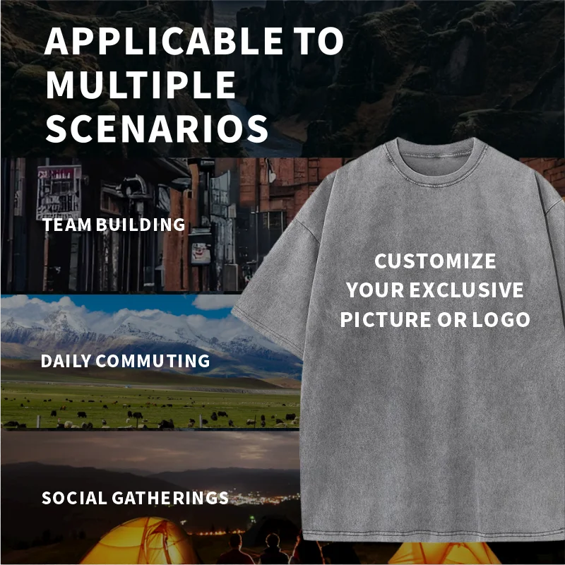 Customizable Barber Shop T-Shirt, Washed Cotton Workwear, Team Uniform for Salon Staff view 3
