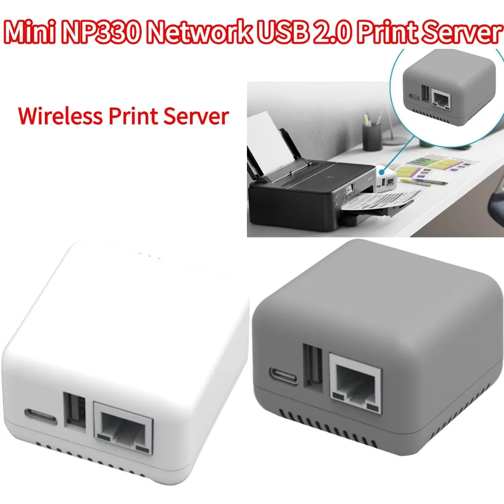 

Мини-NP330 Сетевой USB 2.0 Серверный адаптер для печати Беспроводная сеть/WIFI/WIFI Версия с облачной печатью) Аксессуары для печати