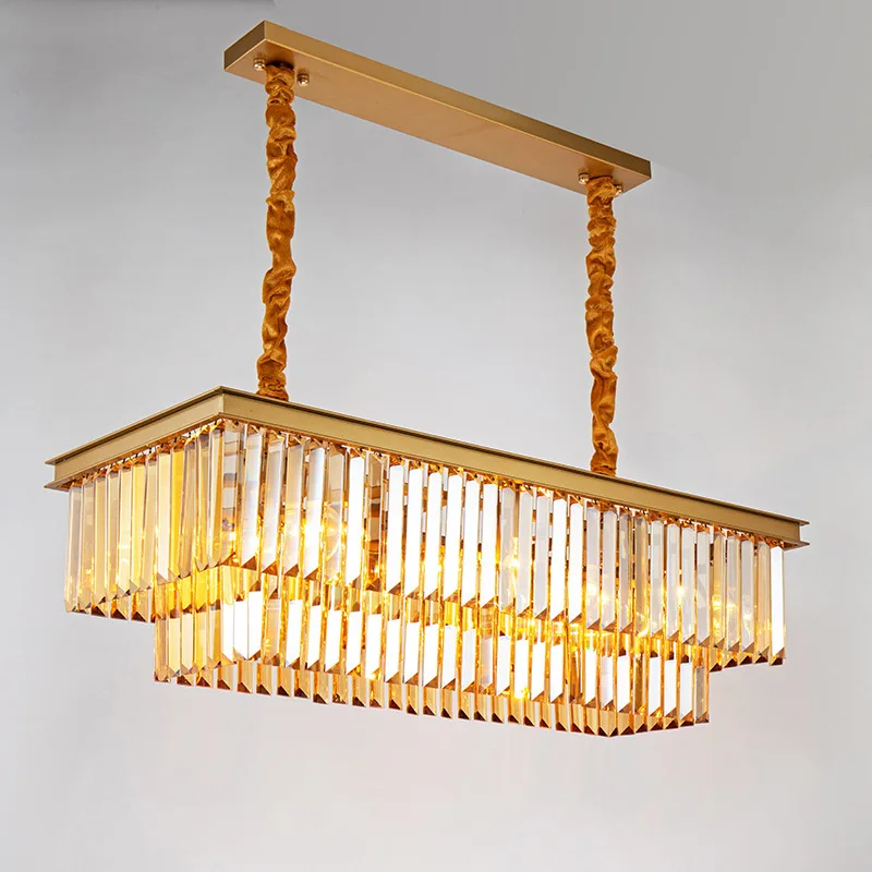 One-word long strip designer light luxury dining table front desk   room bar chandelier
