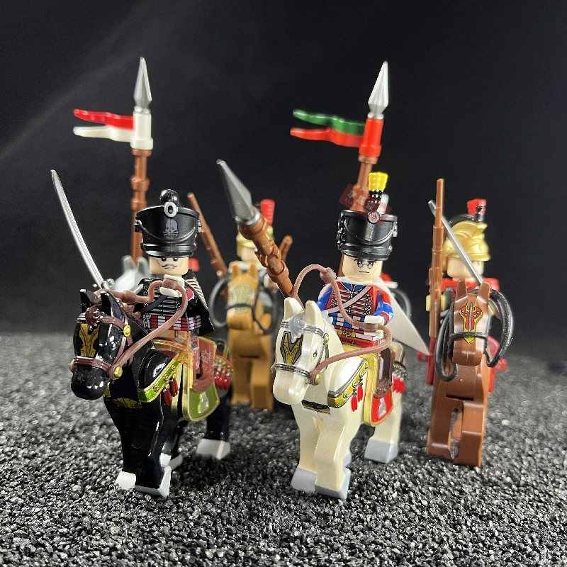 Napoleonic War French Lancer Sachsen ulanen Egyptian Camel Legion Lancer Bavar Uhlan Building Blocks Weapons Brick Toys Gifts