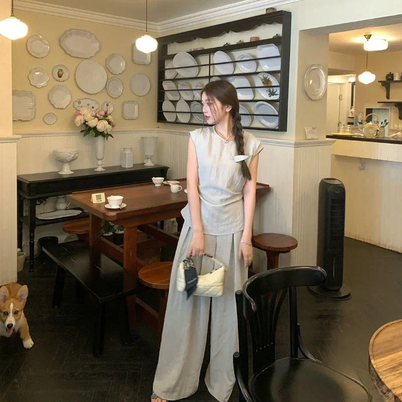 

Мешковатые женские брюки, оптовая продажа, объемный верх и низ, корейский стильный наряд, дешевые удобные рекламные женские брюки, комплект из двух предметов