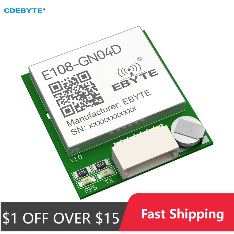 

Multi Mode Satellite Positioning Module GNSS Module Support BDS/GPS/GLONASS/GALILEO GNSS CDEBYTE E108-GN04D UART Ceramic Antenna