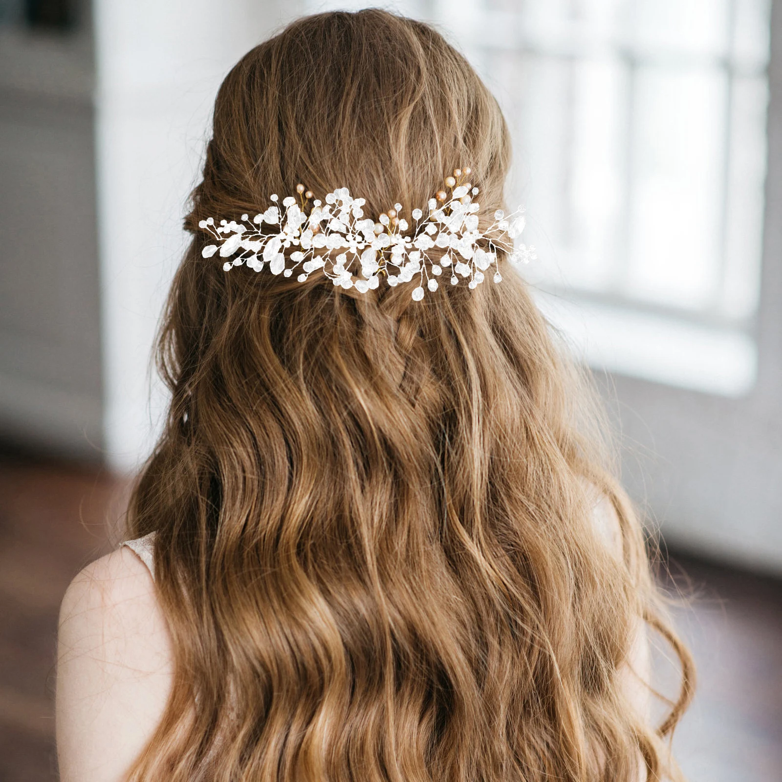 

Crystal Hair Bridal Headb Women Girls Wedding Headpiece Elastic Durable Prom Anniversary Party Birthday