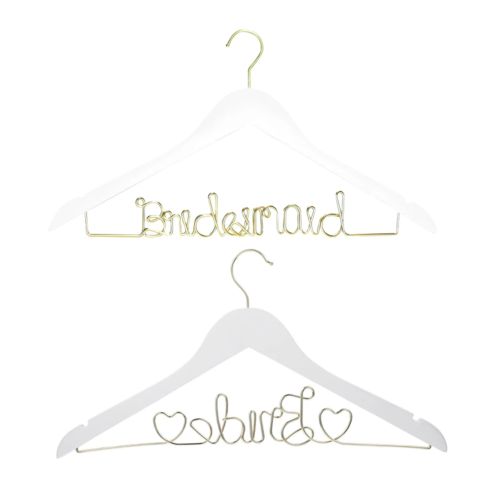 

2pcs Wedding Dress Hanger Delicate Formal Clothing Organizer Reusable Nonslip Wedding Garment Holder Bridal Gown Display Wooden